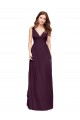 Chiffon V-Neck Sleeveless Grape Long Evening Gowns / Bridesmaid Dresses Kent