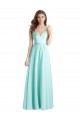 Soft Chiffon & Satin V-Neck Sleeveless V-Back Long Bridesmaid Dress Kent
