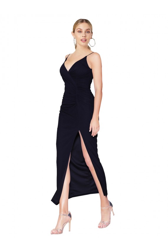 Soft Chiffon V-Neck Sleeveless V-Back Knee Length Formal Evening Gown / Prom Dress / Bridesmaid Dress Kent