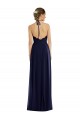 Soft Chiffon Halter Neck Sleeveless Open Back Dark Navy Long Semi Formal Evening Dress / Bridesmaid Dress Kent