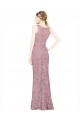 Lace Illusion Neck Sleeveless Long Prom Dress / Bridesmaid Dress Kent