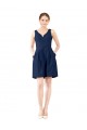 Satin V-Neck Sleeveless Knee Length Bridesmaid Gown Kent
