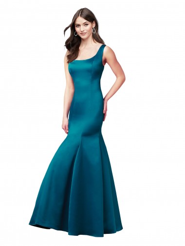 Satin Bateau Neck Sleeveless Long Prom Dress / Bridesmaid Dress Kent