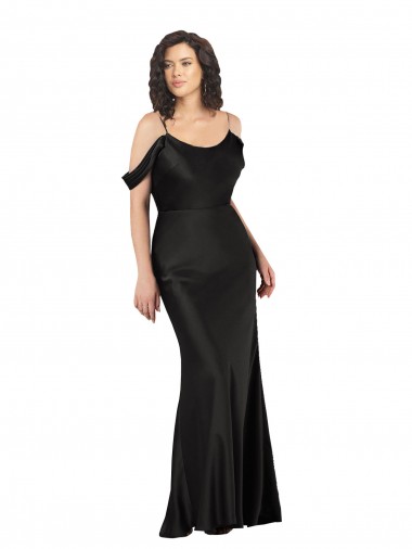 Silk like Satin Off the Shoulder Sleeveless Low Back Long Formal Dress / Bridesmaid Dress Kent