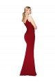 Stretch Crepe High Neck Sleeveless V-Back Burgundy Long Formal Evening Gown / Prom Dress / Bridesmaid Dress Kent