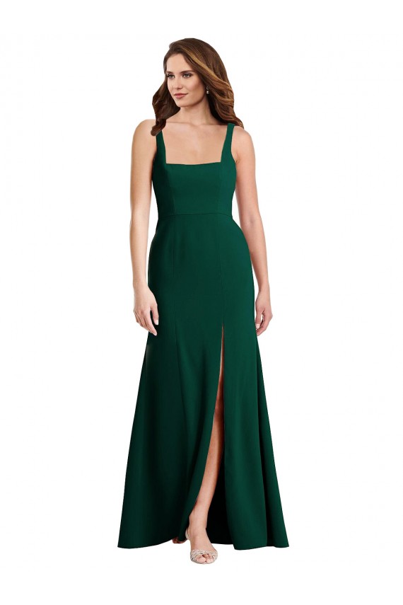 Stretch Crepe Square Neck Sleeveless Long Semi Formal Evening Dress / Prom Dress / Bridesmaid Dress Kent