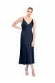 Stretch Satin V-Neck Sleeveless V-Back Midi Length Formal Evening Gown / Prom Dress / Bridesmaid Dress Kent