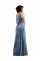Stretch Velvet Cowl Neck Sleeveless V-Back Long Evening Dress / Bridesmaid Dress Kent